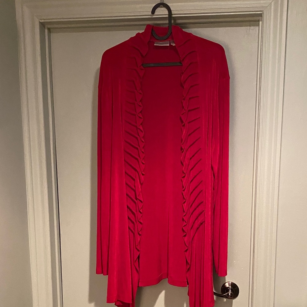 Chico’s Easy Wear Red Cardigan Size 3